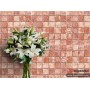 5x5cm Tezgah Arası Pembe Traverten Doğal Taş Mozaik- DT1570